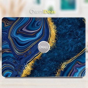 Dell Inspiron laptop skin Blue curve texture Design personalized gift,  Fits XPS, Latitude, Inspiron, Vostro, Alienware, Precision, G series
