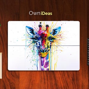 Surface Pro Protective Film Colorful Giraffe Design Personalized Gift for Surface Pro 9 8 7 6 5 4 3 X, Surface Go, Surface Go 2, Go 3