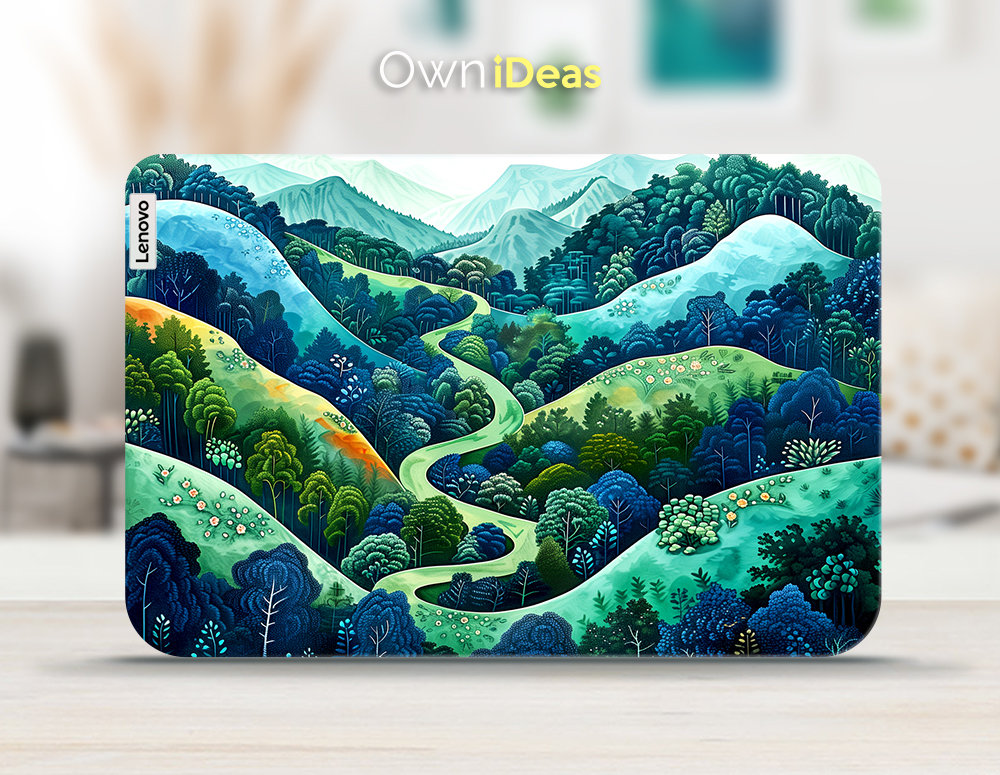 Lenovo Laptop Skin Customizable Vinyl Decal Mountain Pattern Personalized Gift for Dad for Yoga Thinkpad Thinkbook Ideapad Legion Slim