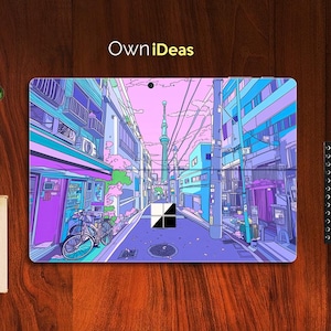 Surface Pro Skin Purple Street Pattern Custom Personalized Gift for Surface Pro 9 8 7 6 5 4 3 X, Surface Go, Surface Go 2, Go 3