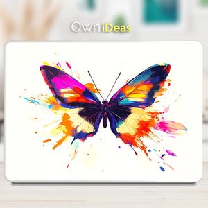 Dell laptopaccessoires Laptopsticker Kleurrijk ontwerp met grote vlinder Gepersonaliseerd cadeau voor XPS Latitude Inspiron Vostro Alienware Precision