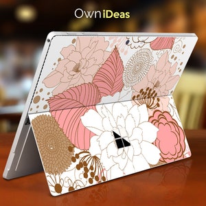 Vinilo decorativo para Surface Pro 4 con estampado floral, adhesivo personalizado para portátil, regalo personalizado, compatible con Surface Pro 9, 8, 7, 6, 5, 4, 3, X y Surface Go 2.