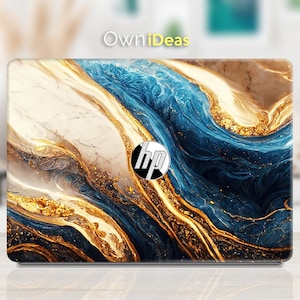 OmniBook Ultra Flip Skin Blue Marble Texture Personalized Gift Fit Spectre, Envy, Pavilion, Victus, Omen, Hp Laptop, Zbook, Elite, Probook