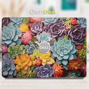 Dell Laptop Decal Colorful Succulent Design Personalized Gift Custom Decal for XPS Latitude Inspiron Vostro Alienware Precision G Series