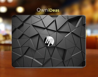 Hp Envy Skin, Black Cool Geometry Texture Gepersonaliseerd cadeau voor hem Past Hp Spectre Envy Pavilion Victus Omen Hp Laptop Zbook Elite Probook