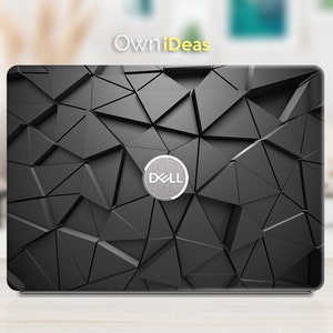 Ordinateur portable Dell Latitude Skin 2-en-1, motif géométrique noir, cadeau de personnalisation unique pour XPS Latitude Vostro Inspiron Precision Alienware image 1