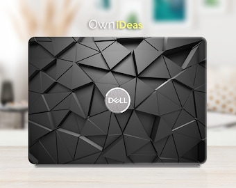 Ordinateur portable Dell Latitude Skin 2-en-1, motif géométrique noir, cadeau de personnalisation unique pour XPS Latitude Vostro Inspiron Precision Alienware