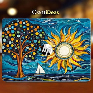 Hp Laptop Skin Blue Oil Painting Style Design Personalized Gift for Hp Spectre Envy Pavilion Victus Omen Zbook Elite Probook Series