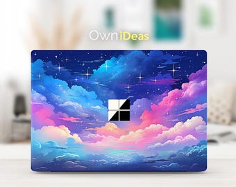 Surface Laptop Decal Purple Cloud Customizable Personalized Gift for Surface Laptop 2,3,4,5 and Surface Book 2,3