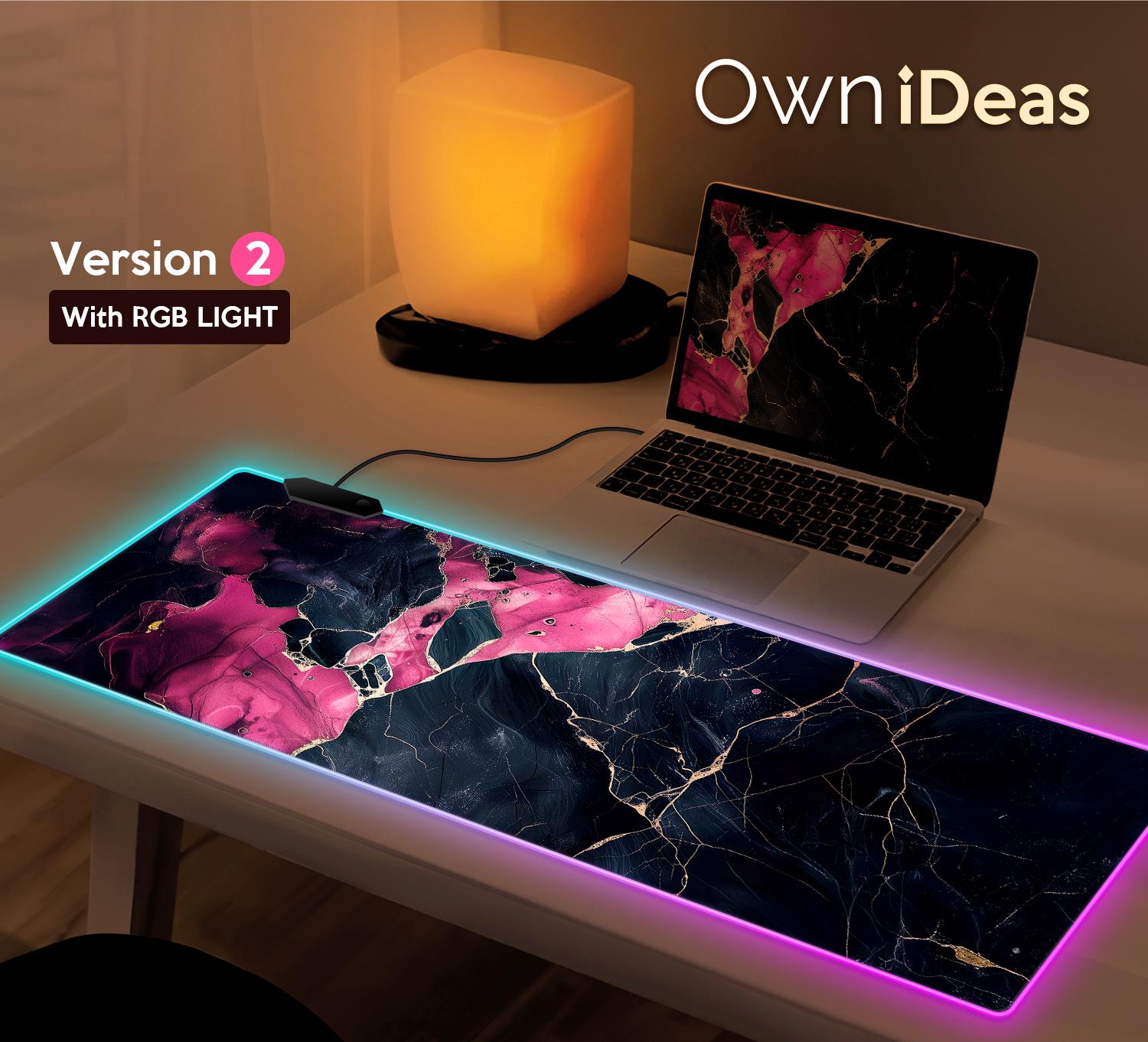 Computer Desk Mat Black Pink Marble Pattern Desk Mat Office Accessories ...