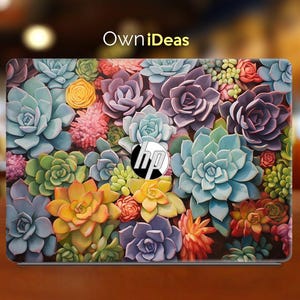 Hp Spectre Laptop Decal Colorful Succulent Pattern Personalized Gift for Students Envy Pavilion Victus Omen Zbook Elite Probook Series