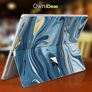 Surface Pro Laptop Vinyl Decals , blue marble texture personalized gift, Fits Surface Pro 9 8 7 6 5 4 3 X,Surface Go, Surface Go 2, Go 3