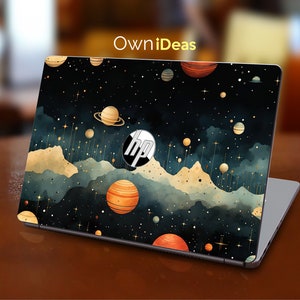 Hp Laptop Skin Distinctive Vinyl Decal Black Planet Design Personalized Gift Fits Hp Spectre Envy Pavilion Victus Omen Zbook Elite Probook