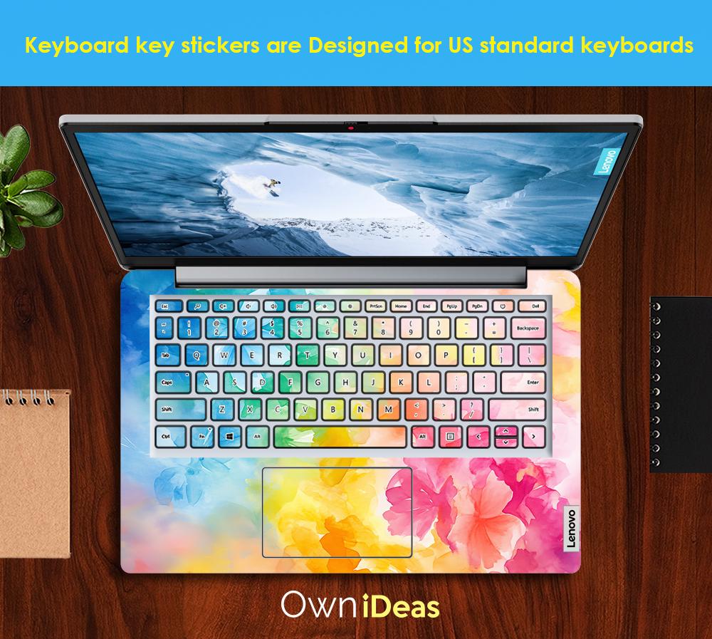 Lenovo ノートパソコン保護ステッカー カラフル スプラッシュパターン