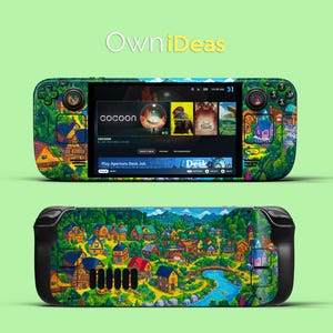Steam Deck Oled Skin Protector Dream Town Vinyl Sticker for Steam Deck and Steam Deck Oled