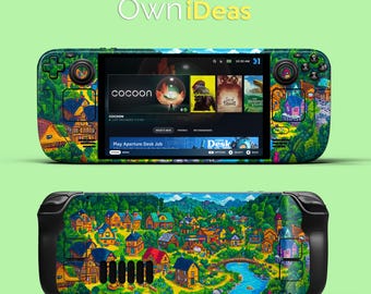 Steam Deck Oled Skin Protector Dream Town Vinyl Sticker for Steam Deck and Steam Deck Oled