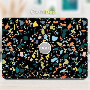 Dell Computers Skin Black Colorful Terrazzo Design Personalization Gift Fits Xps Latitude Inspiron Vostro Alienware Precision G Series
