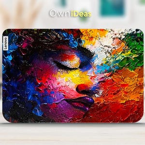 Lenovo Yoga 2 Laptop Protective Decal Oil Painting Face Pattern Vinyl Sticker for Yoga Thinkpad Thinkbook Ideapad Legion Slim Series
