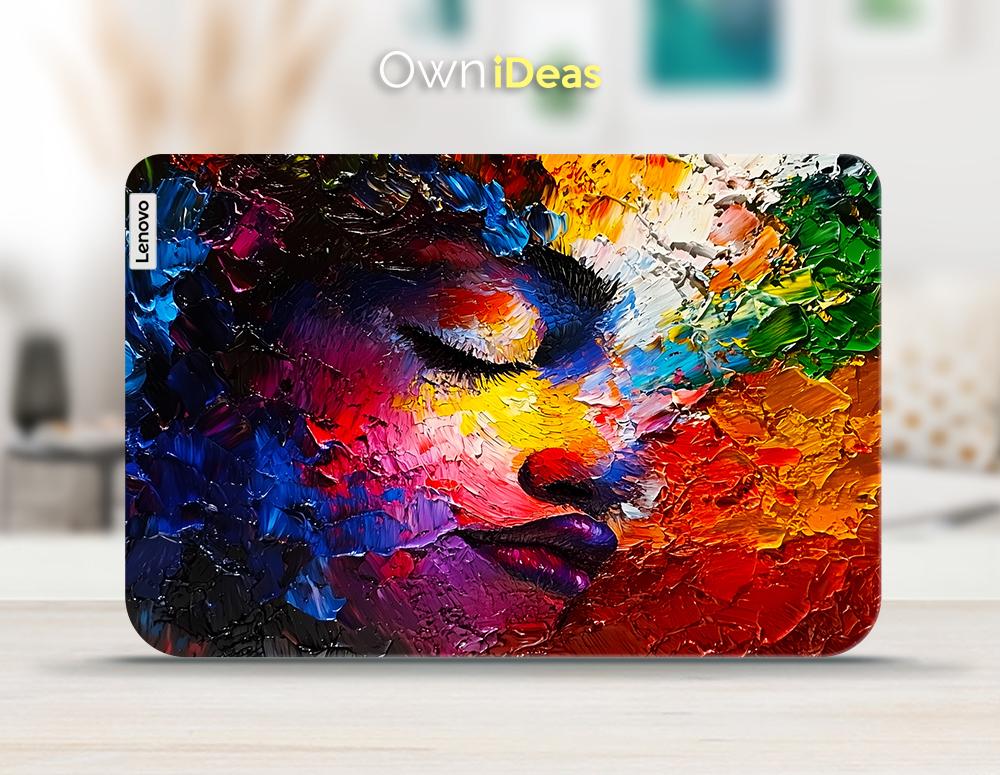 Lenovo Yoga 2 Laptop Protective Decal Oil Painting Face Pattern Vinyl Sticker for Yoga Thinkpad Thinkbook Ideapad Legion Slim Series