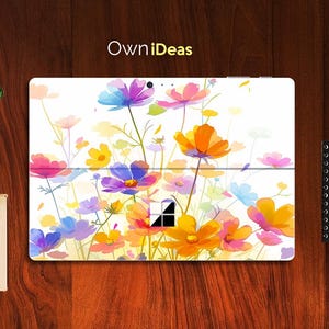 Surface Pro 9 Decal Colorful Flower Design Personalized Gift for Girlfriend  for Surface Pro 9 8 7 6 5 4 3 X, Surface Go, Surface Go 2, Go 3