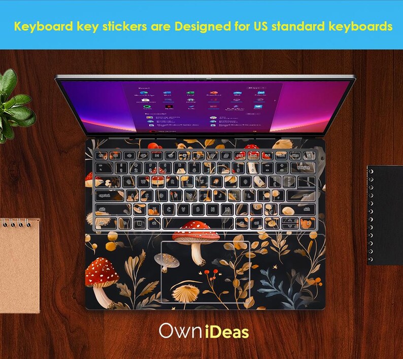 Hp Featurebyte Sticker Hp Elitebook 16 Inch Laptop Decal Mushroom Design Personalized Gift for ...