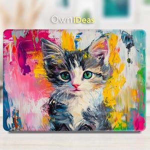 Dell Laptop Decal Oil Painting Kitten Design Personalized Gift Custom Decal for XPS Latitude Inspiron Vostro Alienware Precision Series