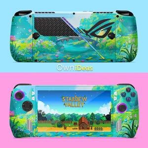 Asus Rog Ally X Game Sticker Skin Decal with Transparent Shell Quiet Bridge Pattern Customizable Unique Design Anniversary Gift