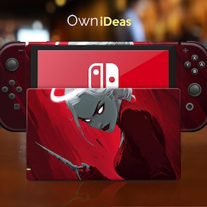 Switch Full Set of Skin Stickers Stickers Powder Magic Witch Design Gift for Girlfriend Suitable for Nintendo Game Console Base Oled
