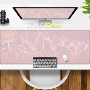 Pink Lotus Geschenk für Kollegen Ästhetisches Design Büro Accessory Pad Großes RGB Licht Personalisierte Maus Gaming Mauspad