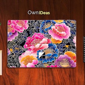 Surface Pro Skin Beautiful Flower Pattern Personalized Gift for Her for Surface Pro 9 8 7 6 5 4 3 X, Surface Go, Surface Go 2, Go 3