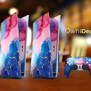 Playstation 5 Cover Skin Console Wraps Watercolor Pattern Customizable Personalized Gift for Sony Ps5 Playstation 5 Console Controller