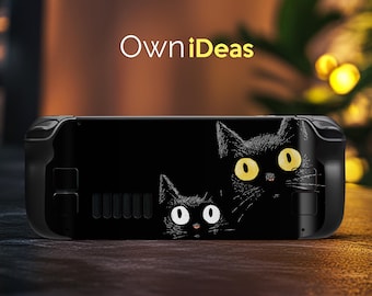 Steam Deck Oled Skin Decals, Skin Stickers, Accessories, Soft Cases, Hand-Painted Black Cat Patterns, Christmas Gifts For Your Best Friends