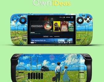 Steam Deck Vinyl Skins Decals with Clear Case Encounter in the Fields Design Custom Your Own Gift