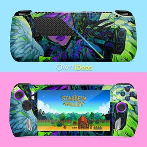 ASUS Rog Ally X Gaming Sticker Decal Skin with Transparent Protective Case Fluorescent Warrior Pattern Customizable Design Halloween Gift