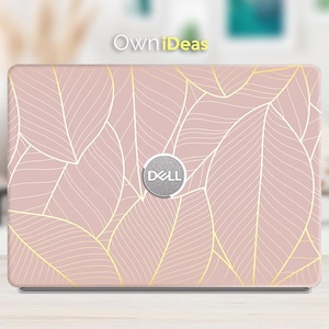 Dell Laptop Decal Aesthetic Pink Leaf Design Personalized Gift Custom Decal for XPS Latitude Inspiron Vostro Alienware Precision G Series
