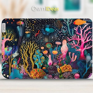 Lenovo Laptop Decal Colorful Plant Design Customizable Unique Gift for Yoga Thinkpad Thinkbook Ideapad Legion Slim Series