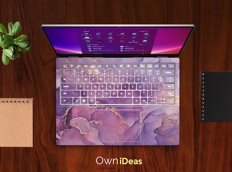 Hp Victus Skins Purple Marble Design Custom Decal Unique Distinctive Gift Fits Spectre Envy Pavilion Victus Omen Zbook Elite Probook image 5