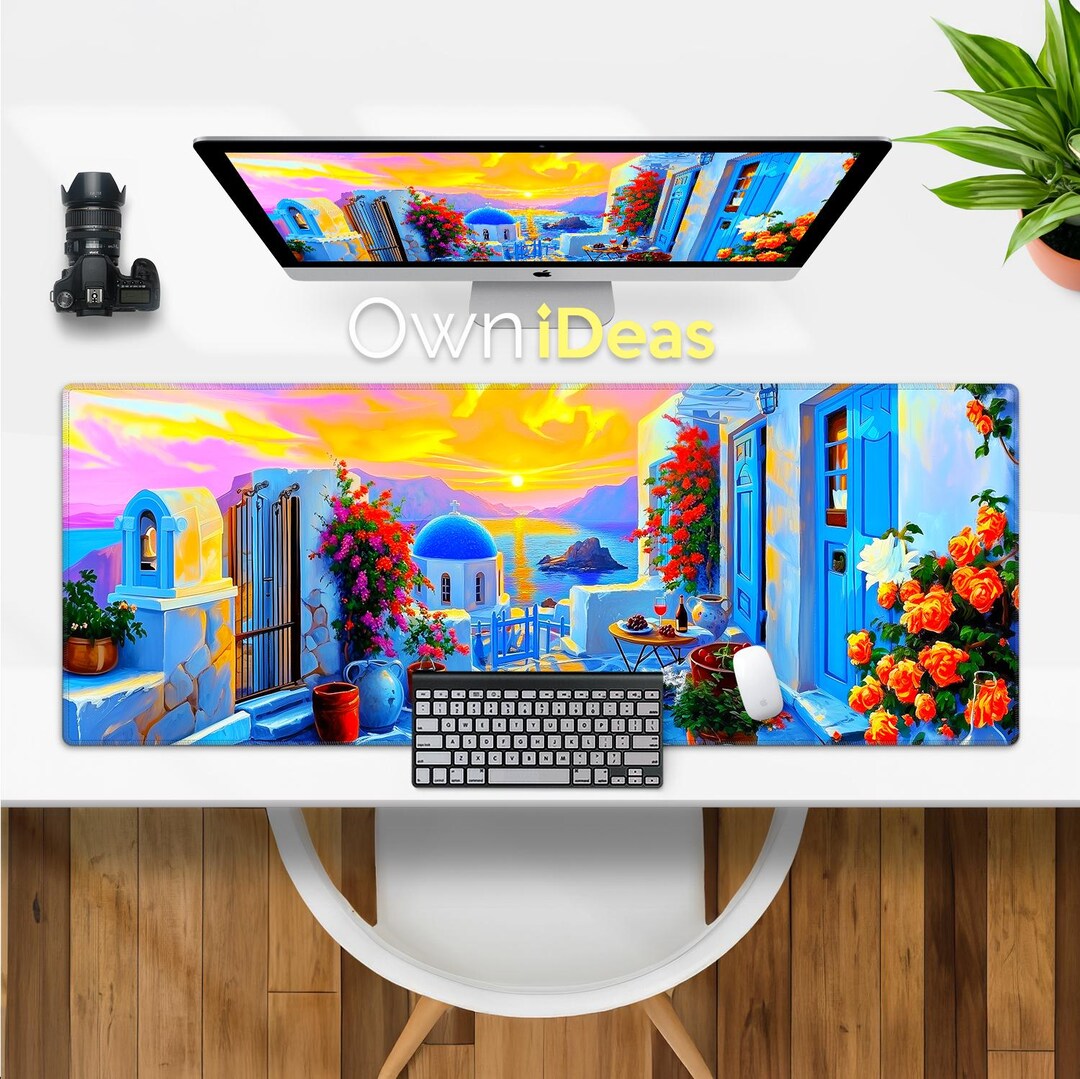 Computer Desk Mat Seaside Scenery Design Office Accessories Custom Mat ...
