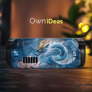 Game Console Accessories Steam Deck Clear Case Blue Dragon Vinyl Sticker for Steam Deck and Steam Deck Oled