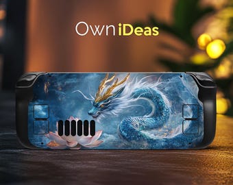 Game Console Accessories Steam Deck Clear Case Blue Dragon Vinyl Sticker for Steam Deck and Steam Deck Oled