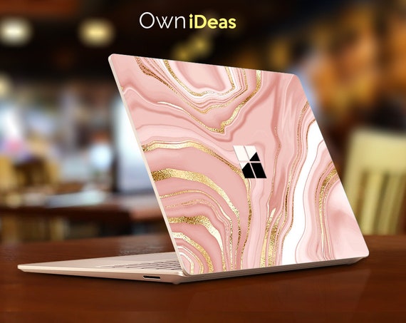 Surface Laptop Decal , Pink Marble Texture Design Customizable