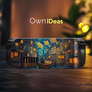 Steam Deck Custom Old European Style Town Vinyl Sticker for Steam Deck and Steam Deck Oled Clear Cover