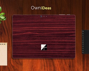 Microsoft Surface Pro Skin Red Wood Grain Design Personalized Gift Fits Surface Pro 9 8 7 6 5 4 3 X,Surface Go, Surface Go 2, Surface Go 3