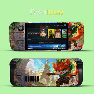 Steam Deck Accessories 3M Decal with Clear Soft Case Fox Shadow Adventure Design Customizable Photos Unique Design Gift