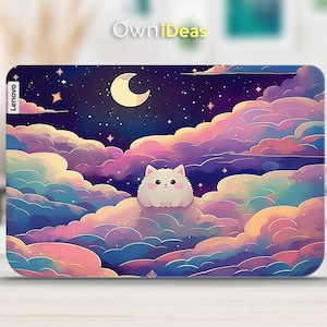 Lenovo Laptop Decal Cute Cat Design Customizable Unique Gift For Lenovo Yoga Thinkpad Thinkbook Ideapad Legion Slim Series
