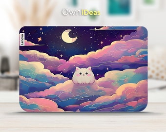 Lenovo Laptop Decal Cute Cat Design Customizable Unique Gift For Lenovo Yoga Thinkpad Thinkbook Ideapad Legion Slim Series
