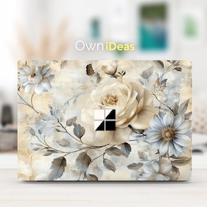 Funda para portátil Surface Laptop Studio con diseño de flores vintage, regalo personalizado, diseño de cerebro para ella, para Surface Laptop 2, 3, 4, 5 y Surface Book 2, 3