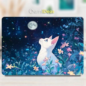 Dell 7440 Laptop Sticker Cute White Cat Design Personalized Gift Vinyl Sticker for XPS Latitude Inspiron Vostro Alienware Precision G Series