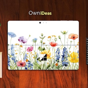Película protectora para Surface Pro, diseño de flores y fondo blanco, regalo personalizado para Surface Pro 9, 8, 7, 6, 5, 4, 3 X, Surface Go, Surface Go 2, Go 3