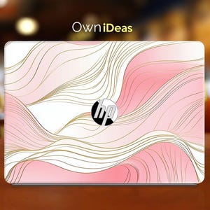 Hp Probook 455 Laptop Sticker Cute Pink White Marble Texture Custom Sister Gift for Spectre Envy Pavilion Victus Omen Zbook Elite Series